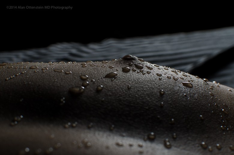 Breast nipple, water droplets. Artistic Nude Photo by Photographer AOPhotography