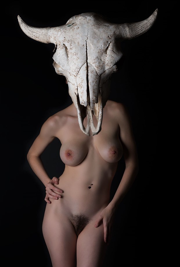 Buffalo head  Artistic Nude Artwork by Model Audrey Benoit