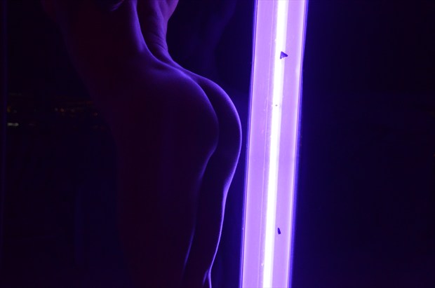 Butt In Neon Artistic Nude Photo by Photographer Tim Ash