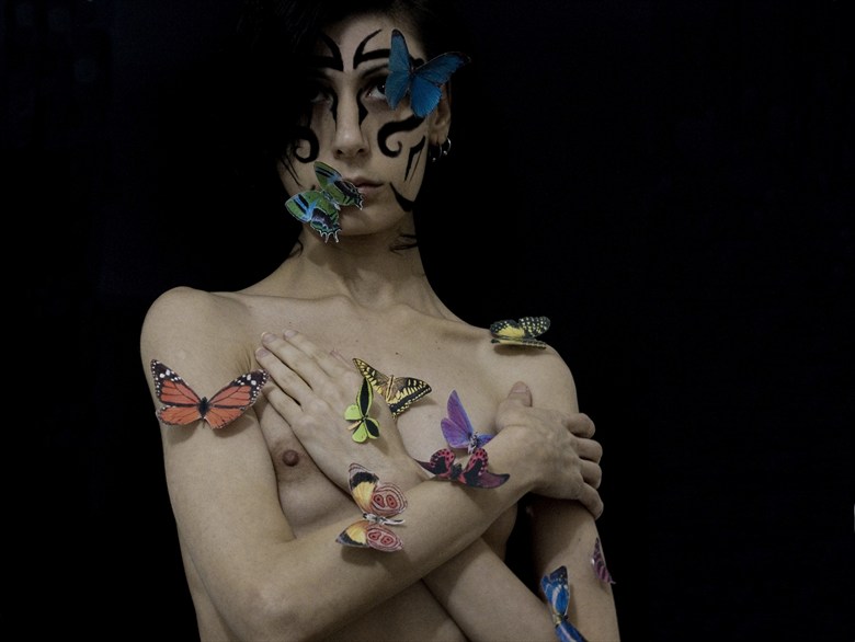 Butterfly FX Artistic Nude Artwork by Model Glemt Grav