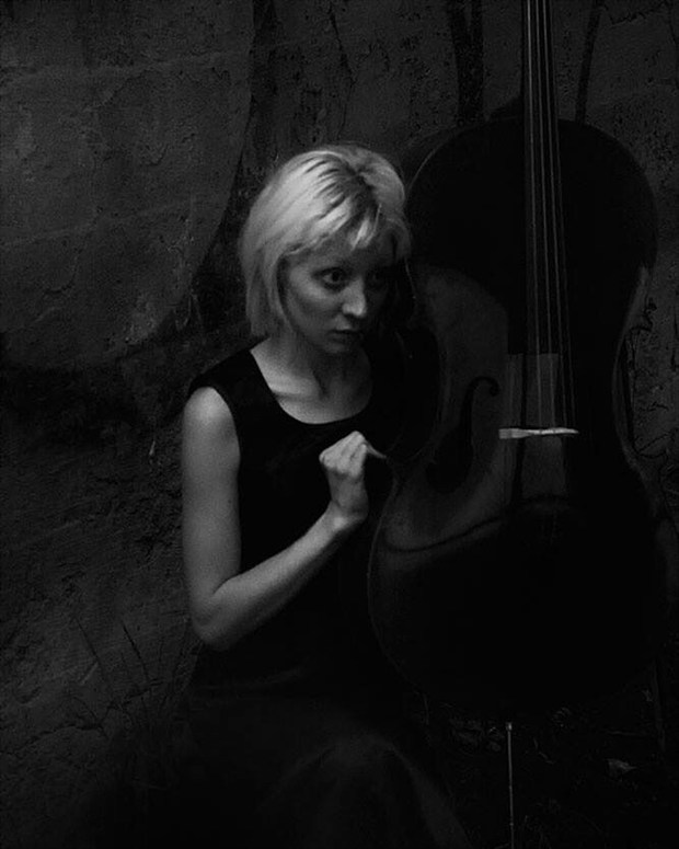Cello in the Dark Alternative Model Photo by Model Alayna Best