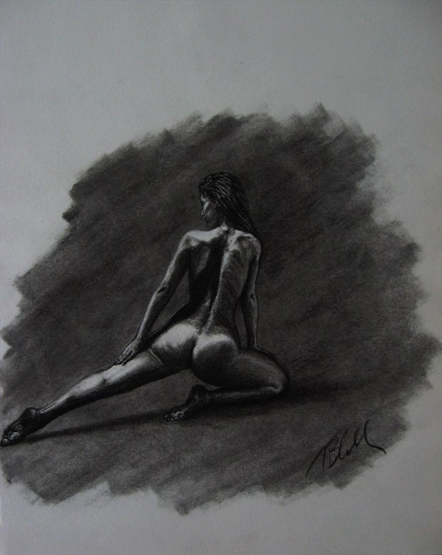 Charcoal Nude Artistic Nude Artwork by Artist THBlanchard