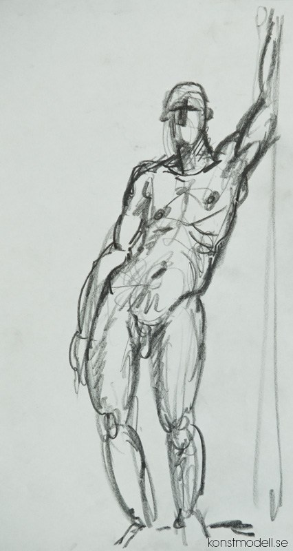 Charcoal life drawing Artistic Nude Artwork by Model Lars
