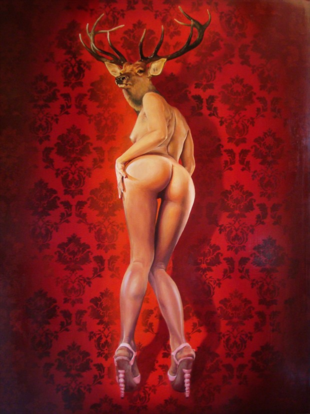 Deer Girl Artistic Nude Artwork by Artist wreckage
