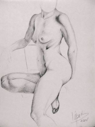 Desnudo sentado Artistic Nude Artwork by Artist Luis Carlos