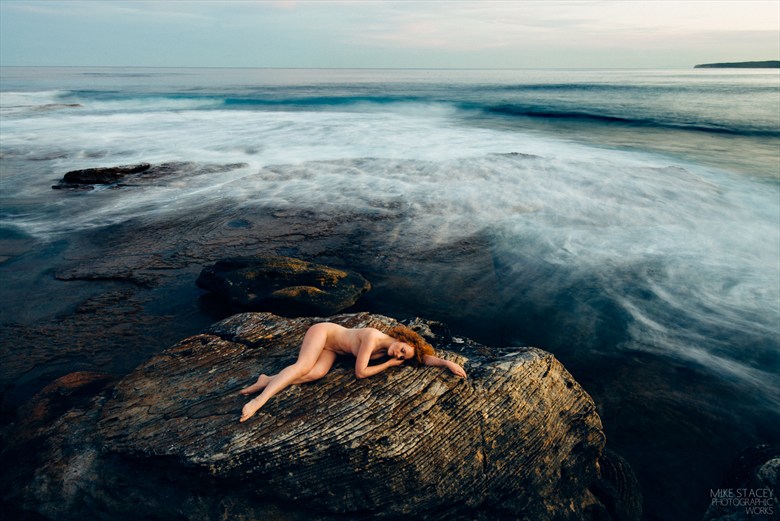 Down to the Swirling Winter Sea Artistic Nude Artwork by Photographer Mike Stacey