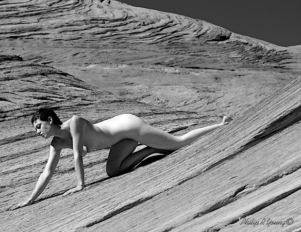 Downhill Crawl.  Artistic Nude Photo by Photographer Philip Young