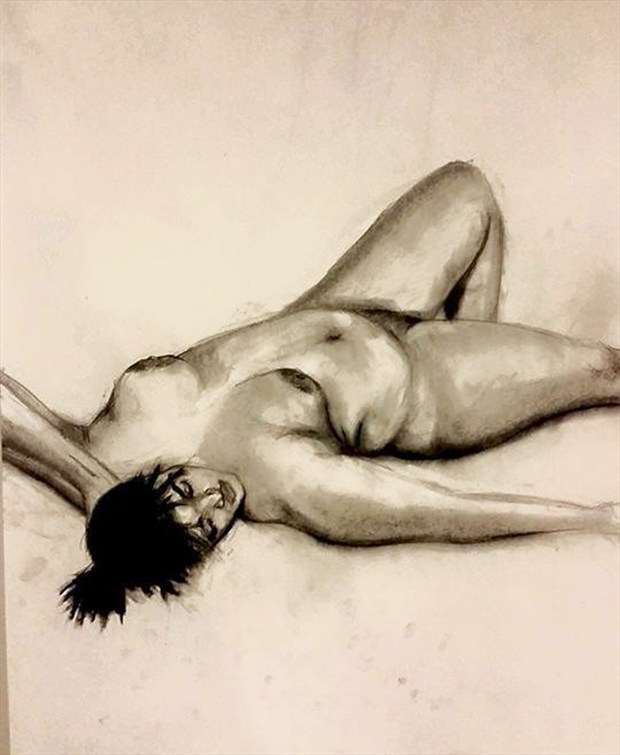 Drawing by: Margo Flynn Painting or Drawing Artwork by Model CJ Lakki