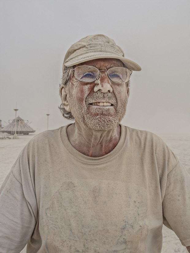 Dust Covered Robert @ Burning Man Expressive Portrait Photo by Photographer Robert M. Bennett