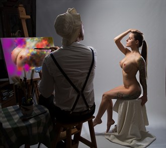 El pintor y la modelo By Jose Tabares Artistic Nude Artwork by Artist Jose Tabares 