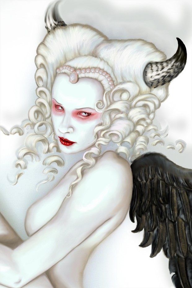 Fallen Angel Artistic Nude Artwork by Artist Shayne of the Dead