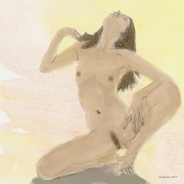 Feeling the sun on her back Artistic Nude Artwork by Artist ianwh