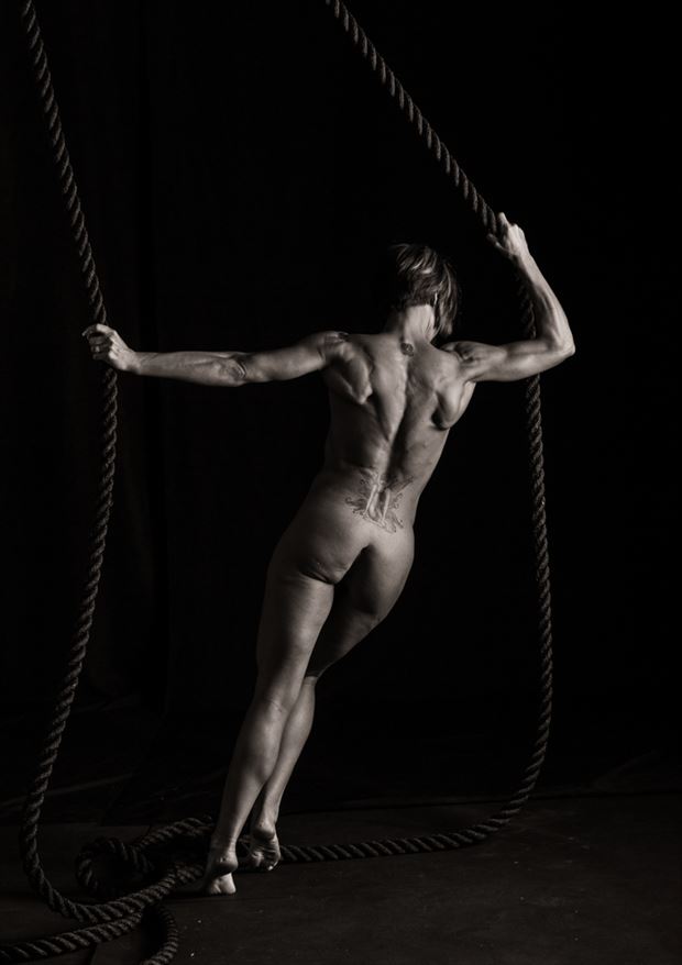 Female Bodybuilder in studio Artistic Nude Photo by Photographer DokWright