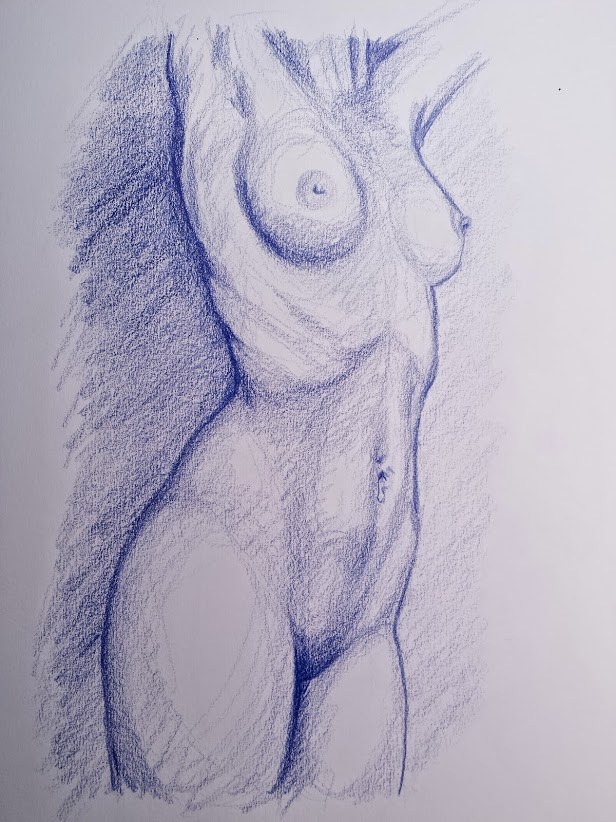 Figure Sketch Artistic Nude Artwork by Artist AnthonyNelsonArt