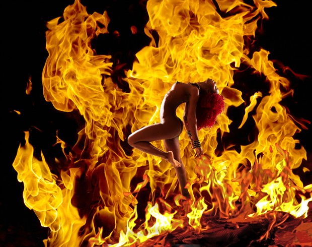 Fire Girl Artistic Nude Photo by Photographer Ray Kirby