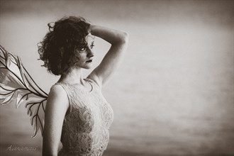 Forlorn Fairy in Sepia Vintage Style Photo by Photographer Alanamous