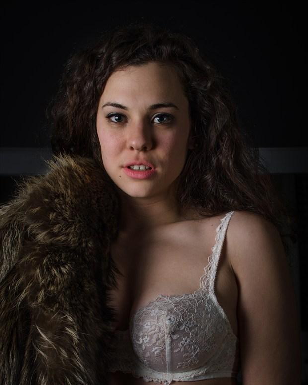 Fur on Shoulder (Detail) Lingerie Photo by Photographer AOPhotography