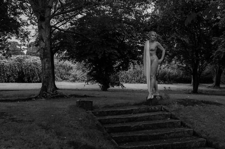 Garden Statue Artistic Nude Photo by Model Jana