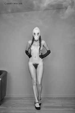 Gas Mask Artistic Nude Photo by Model Monique