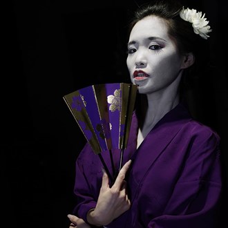 Geisha in the night Retro Photo by Model Sana Sakura