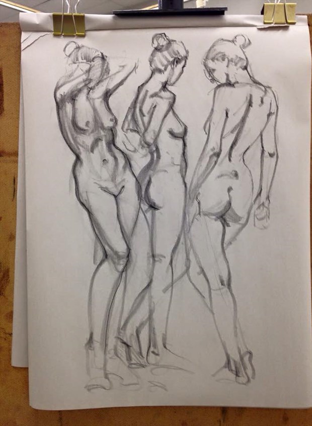 Gestures Artistic Nude Artwork by Model Riccella