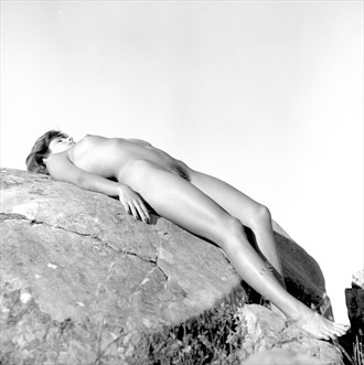 Gina pn the rocks Artistic Nude Artwork by Photographer Hawk