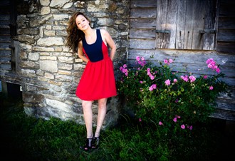 Girl in Red Dress Nature Photo by Photographer DJ