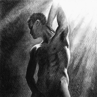 Harvey in the Light Artistic Nude Artwork by Artist Nadia Vanilla