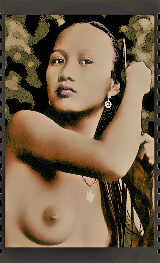 Island Girl inspired by Gaugain Vintage Style Photo by Artist Allynimage