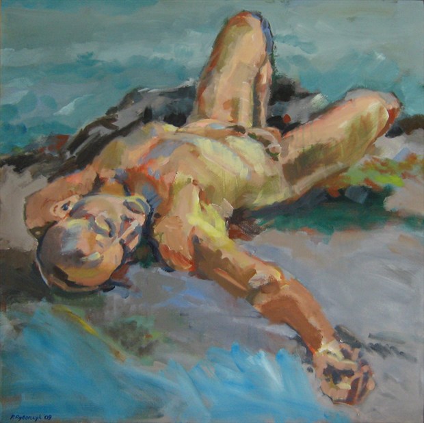 JD on the Shore Artistic Nude Artwork by Artist paulryb
