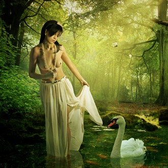 Katie and the Swan Fantasy Photo by Artist Derek