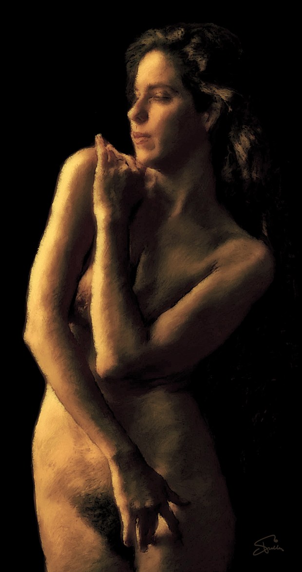 Kelsey On Black Artistic Nude Artwork by Artist Van Evan Fuller