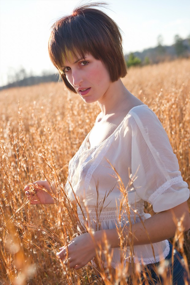 Kimzy in a Field of Gold Candid Photo by Photographer JustImagine