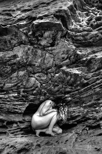 Kneeling Below The Cliff Artistic Nude Photo by Photographer Jeremy Bartlett