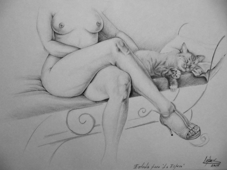 La Espera Artistic Nude Artwork by Artist Luis Carlos