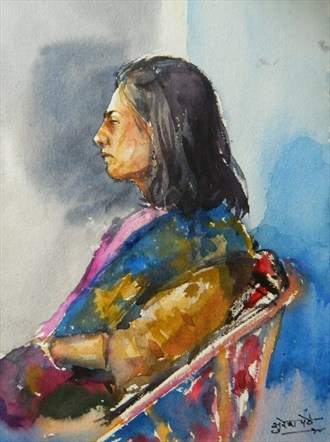 Lady in blue  Portrait Artwork by Artist sure