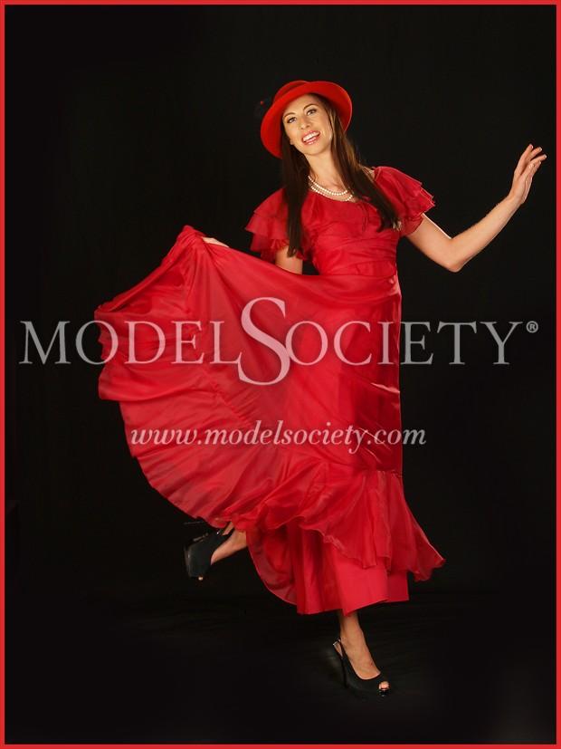 Lady in in Red Glamour Photo by Photographer Owen Roberts