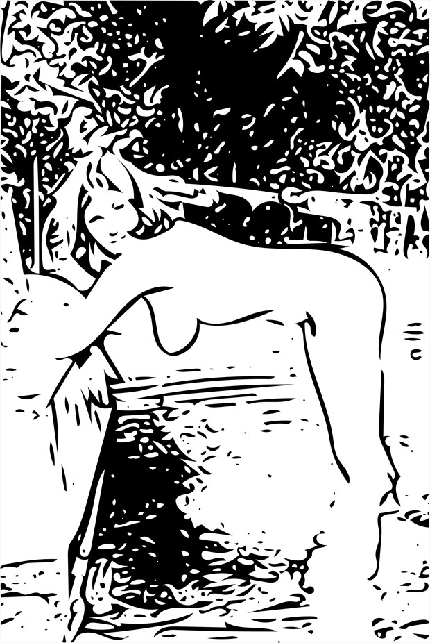 Lady of the Lake Artistic Nude Artwork by Artist MLB