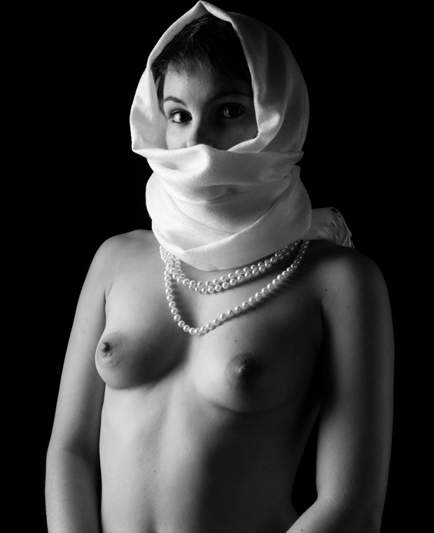 Lady with pearls and scarf. Artistic Nude Photo by Photographer Big V