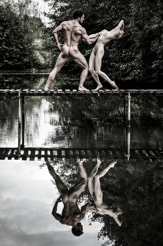 Lake Reflection Artistic Nude Photo by Model Joe Mackey