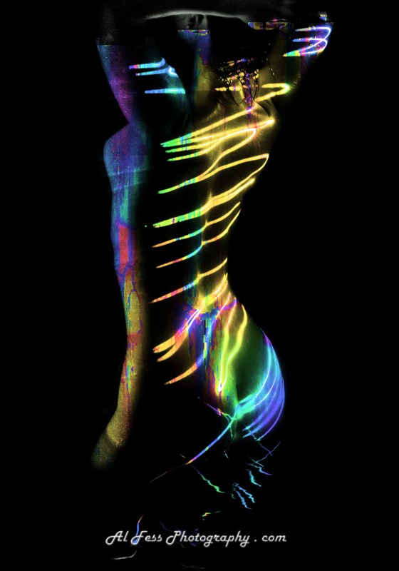 Laser Stripes Artistic Nude Photo by Photographer Al Fess
