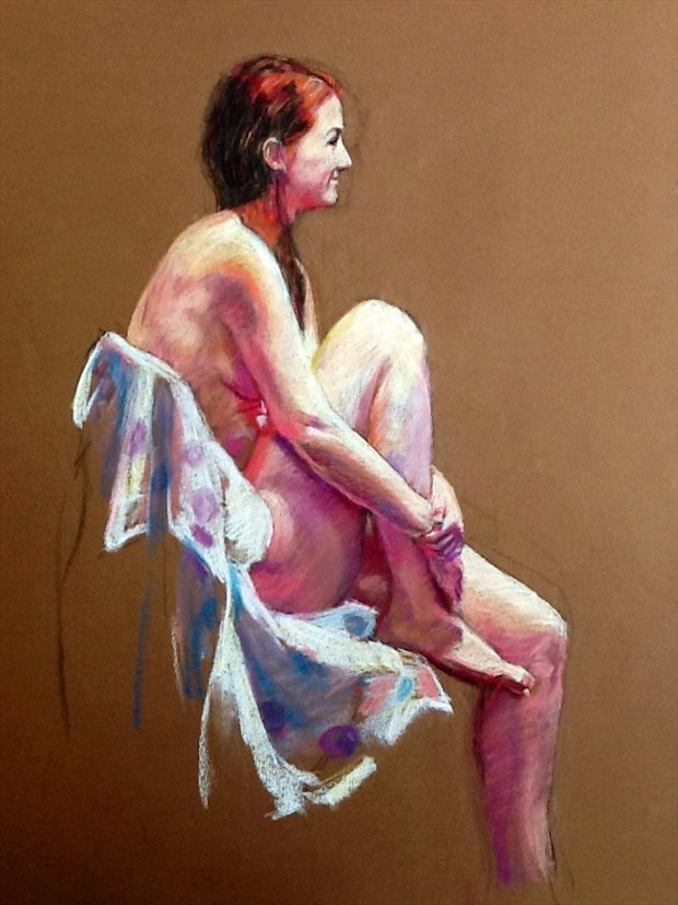 Laura sitting Artistic Nude Artwork by Artist Rod