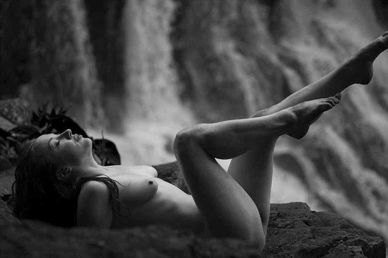 Laying down by Tarzan Waterfalls Nature Artwork by Photographer Mike