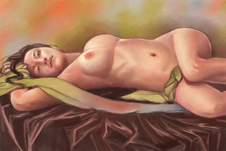 Laying in presentation Artistic Nude Artwork by Artist LovelyDay