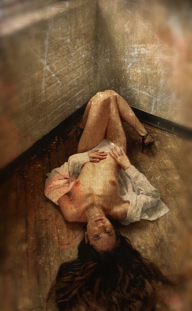 Laying in the corner Artistic Nude Artwork by Model Dinka Doll
