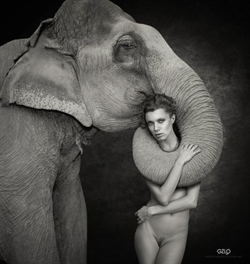 Loving Elephant Artistic Nude Photo by Artist GonZaLo Villar