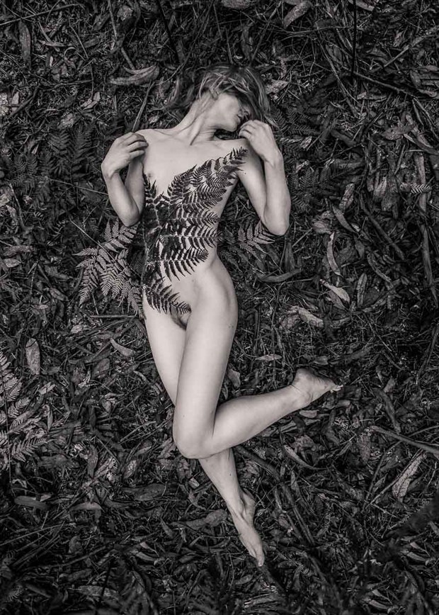 Loz and Leaves Artistic Nude Photo by Photographer Keith Persall