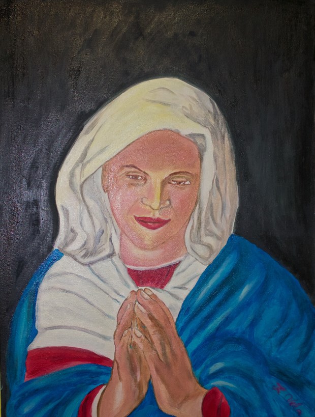 Madonna at prayer Chiaroscuro Artwork by Artist Fernando