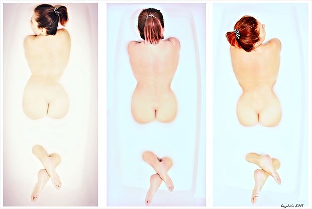 Milk Bath Three Ways Artistic Nude Photo by Photographer Barry Gallegos