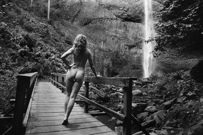 Mimsey waterfallBW1c Artistic Nude Photo by Photographer Joe Klune Fine Art